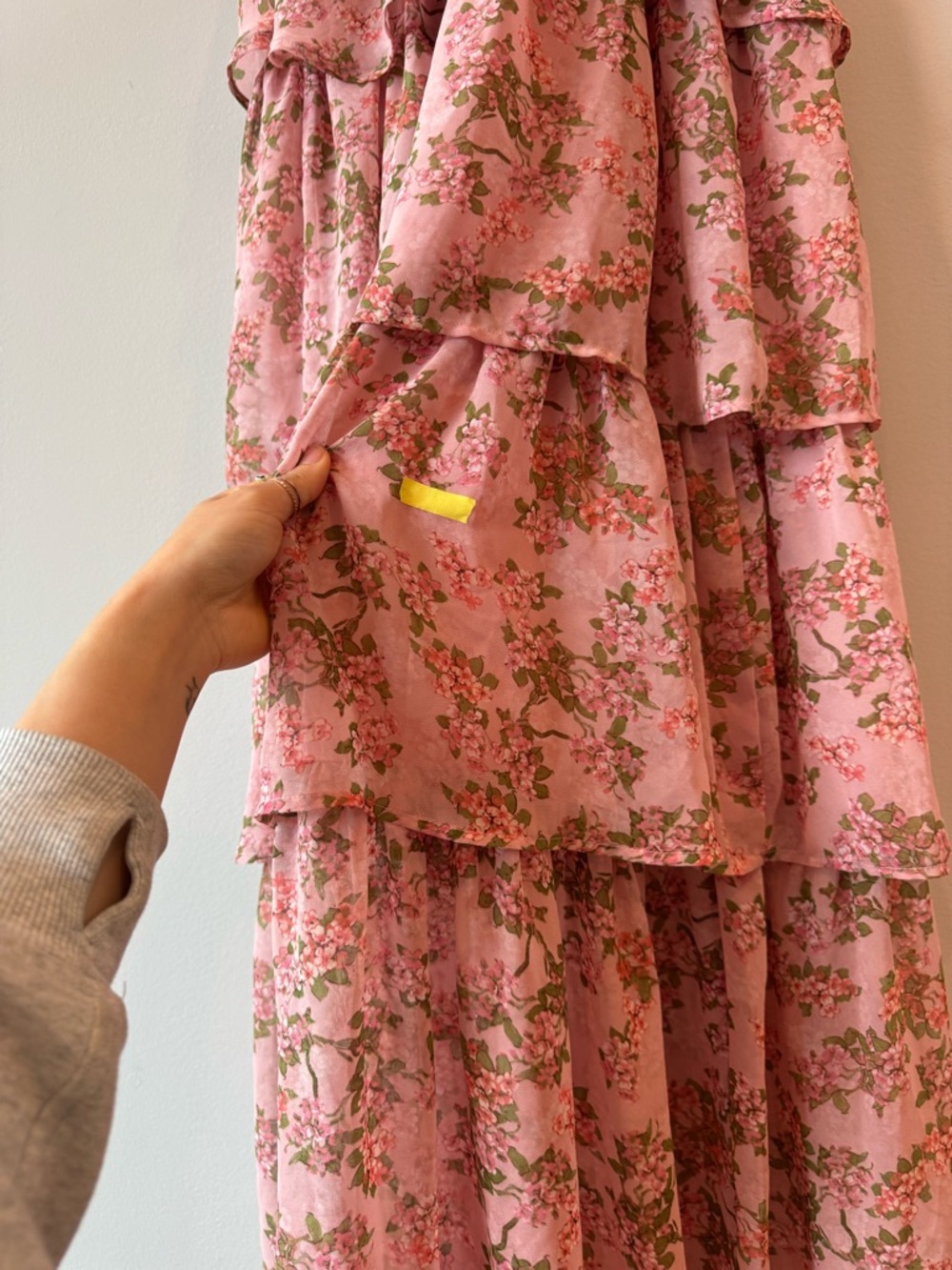 Astr the Label Pink Floral Ruffle Maxi Dress Wedding Guest large L - Picture 13 of 15